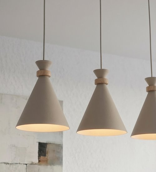 Lampa wisząca ZERO 3 MOKKA nowoczesna, beżowa, metal, drewno