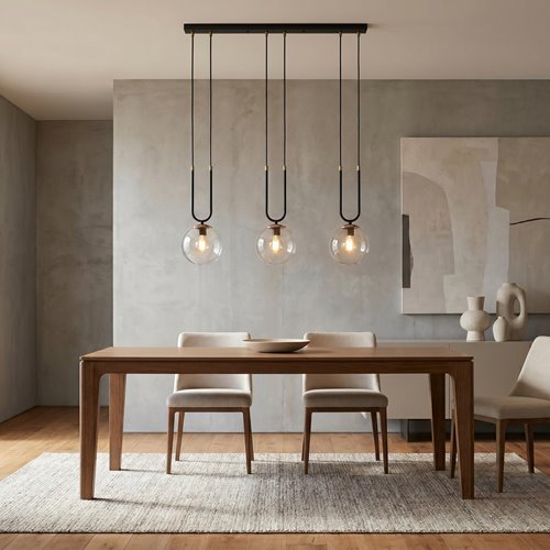 Lampa wisząca GLAM 3 BL/TRANSPARENT czarna/transparent/złota