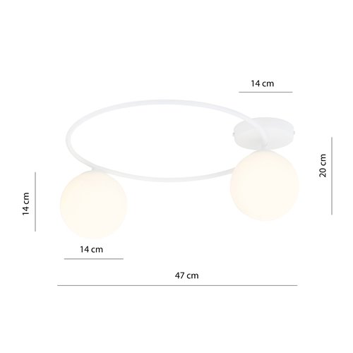 Lampa sufitowa SOPRA 2 WH OPAL plafon klosze kule, biała