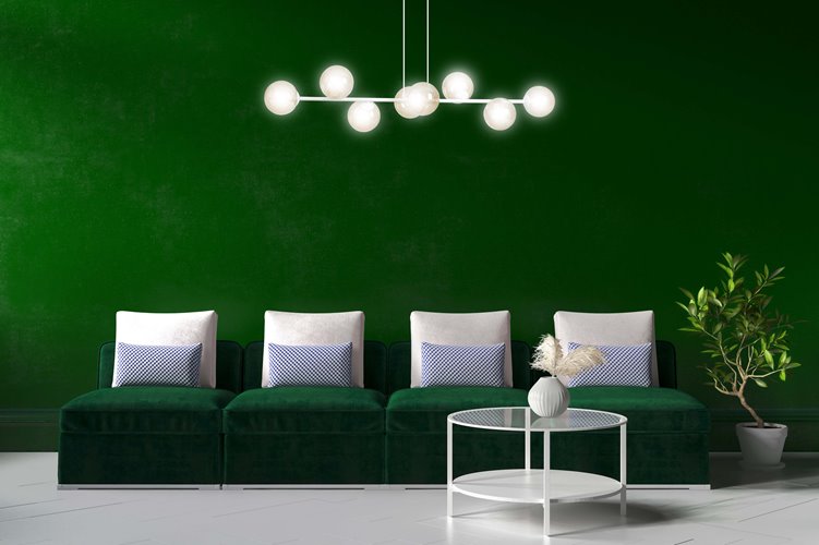 Lampa wisząca ROSSI 8 WH MIODOWA klosz bursztyn biała