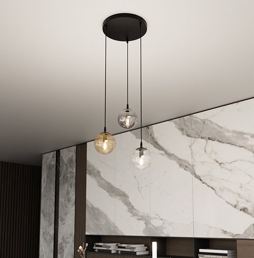 Lampa wisząca COSMO 3 BL PREMIUM MIX loft, klosze, kolor mix