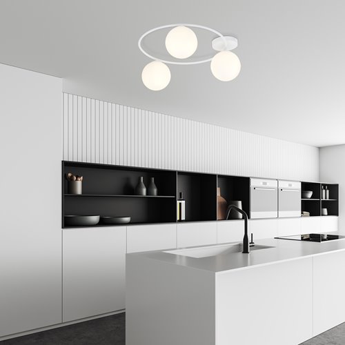 Lampa sufitowa SOPRA 3 WH OPAL plafon klosze kule, biała
