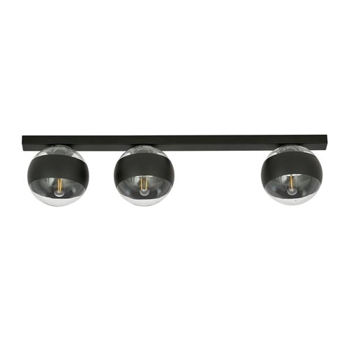 Lampa sufitowa FIT 3 BL/STRIPE nowoczesna czarna/transparent