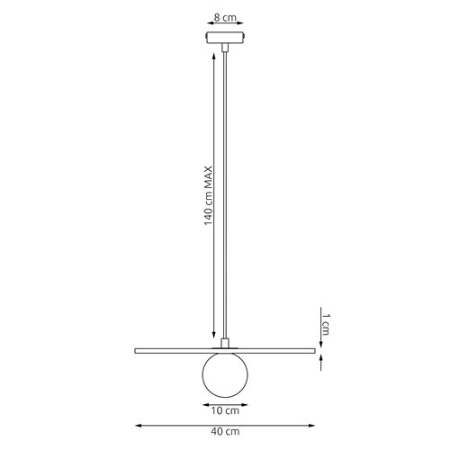 Lampa wisząca CALMA 1 BLACK nowoczesna, czarna, filc