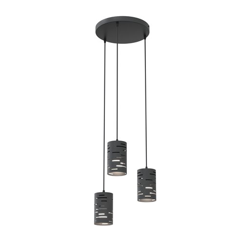 Lampa wisząca TANK 3 BL PREM nowoczesny, tuba, loft, czarna