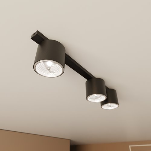 Lampa sufitowa NANO 3 BLACK nowoczesna, listwa, czarny