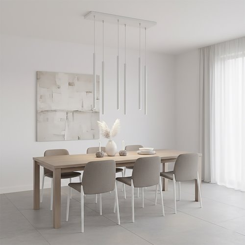 Lampa wisząca SELTER 6 GRAY glamour, sople, szara