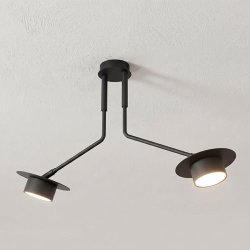 Lampa sufitowa MIZU 2 BL BLACK plafon, czarna, metal, loft