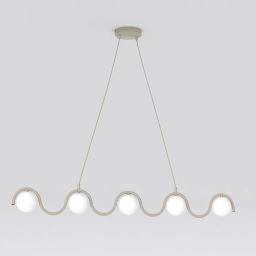 Lampa wisząca SINUS 5 MOKKA OPAL nowoczesna, beżowa, metal