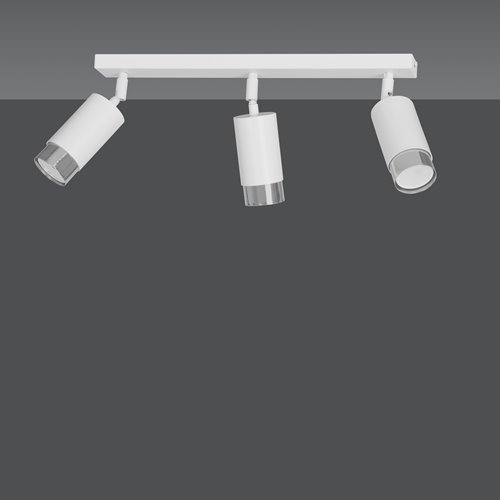 Lampa sufitowa HIRO 3 WH/CHROME tuby, metal, biały/chrom