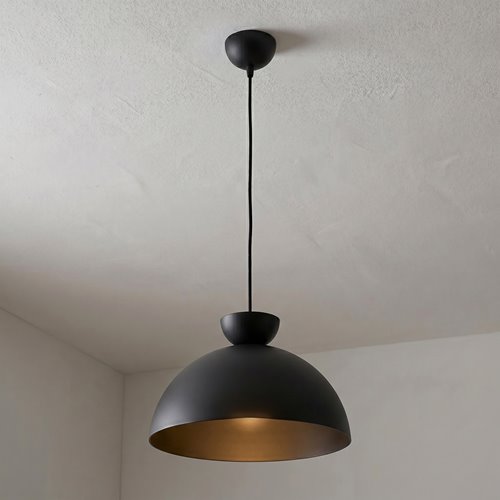 Lampa wisząca LUNARO 1L BL BLACK loft, czarna, metal