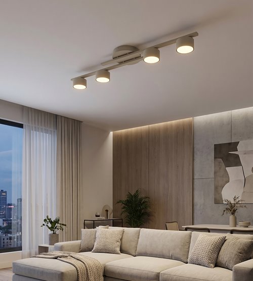 Lampa sufitowa FRAGMENT 4 MOKKA loft, beżowa, metal