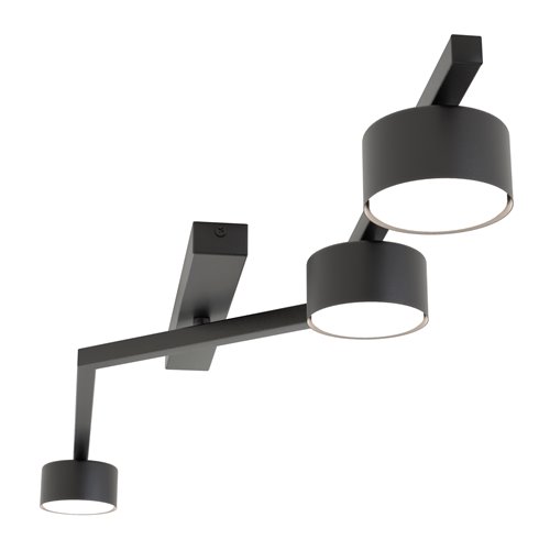 Lampa sufitowa SKAN 3 BLACK plafon, czarna, metal