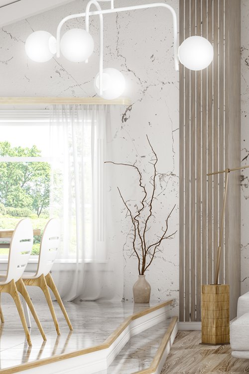 Lampa sufitowa KALF 4B WHITE klasyczna, klosz, biała