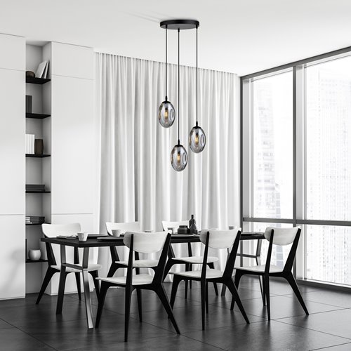 Lampa wisząca ASTRAL 3 BL PREMIUM GRAFIT klosze DESIGN