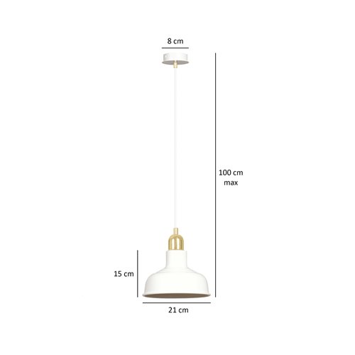 Lampa wisząca IBOR 1 WHITE wyjątkowa regulowana biało/złota