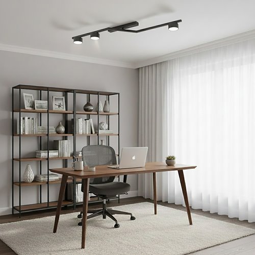 Lampa sufitowa SKAN 3 BLACK plafon, czarna, metal