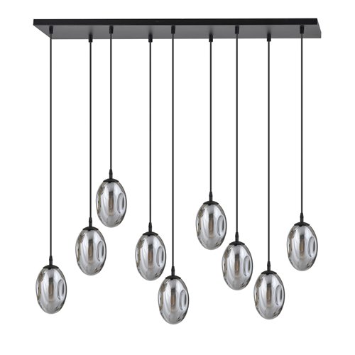 Lampa wisząca ASTRAL 9 BL GRAFIT desing klosze czarny/grafit