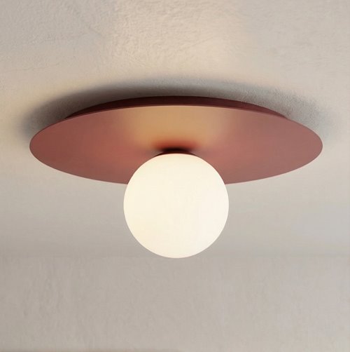 Lampa sufitowa SOLAR 1 BURGUNDY OPAL nowoczesna, burgundowa