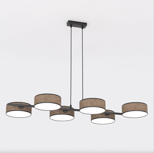 Lampa wisząca DRUMZ 6 BROWN nowoczesna, brązowa, abażury