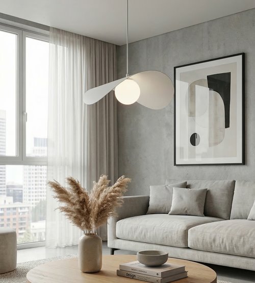 Lampa wisząca RITUAL 1L WHITE nowoczesna, biała, metal