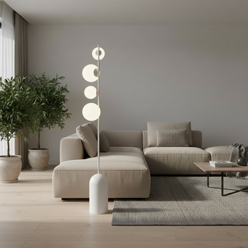 Lampa podłogowa ETNO LP4 BL WHITE nowoczesna, biała, metal