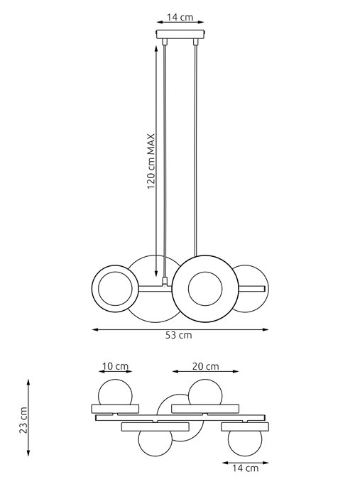 Lampa wisząca MODEL 4 BL WHITE loft, biała, metal