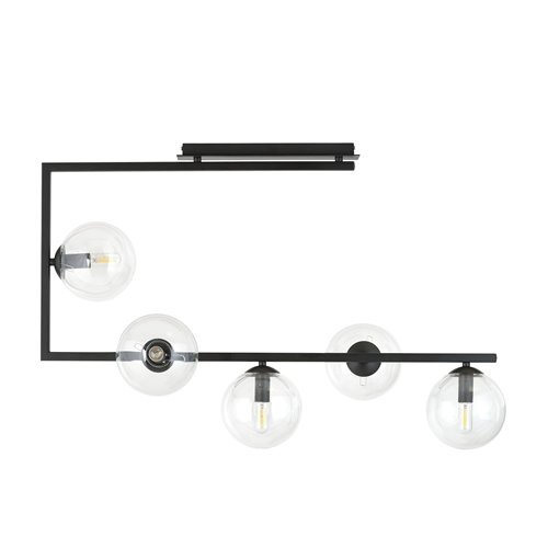 Lampa sufitowa SOMA 5 BL TRANSPARENT nowoczesna, czarna