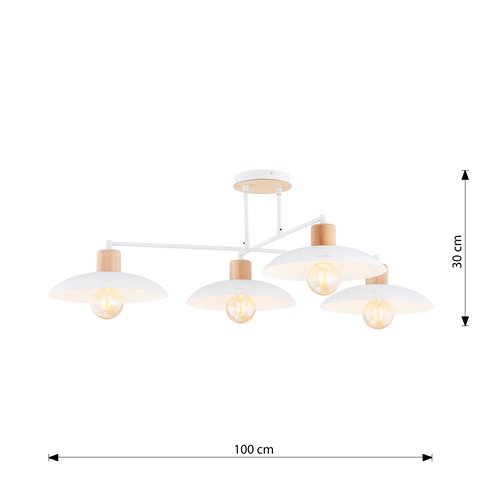 Lampa sufitowa KOBE 4 WHITE unikatowy, japandi, skandynawski