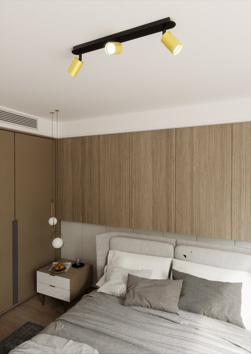 Lampa sufitowa ZEN 3 BLACK minimalistyczna tuba czarno/złota