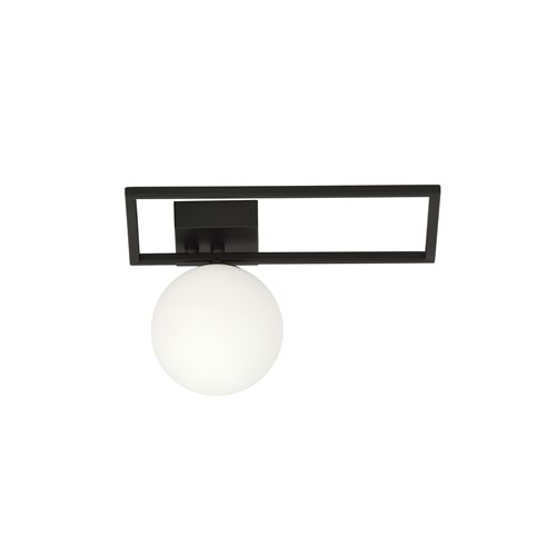 Lampa sufitowa IMAGO 1D BLACK loft, klosz, czarna/biała