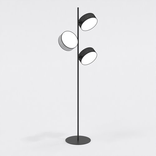 Lampa podłogowa DRUMZ LP3 MIX2 nowoczesna, czarna, abażur