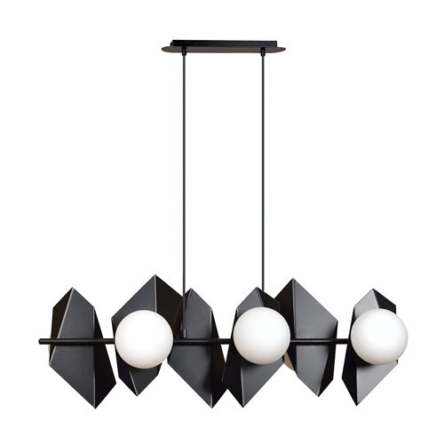 Lampa wisząca DRIFTON 6 BLACK nowoczesna klosz biało/czarna