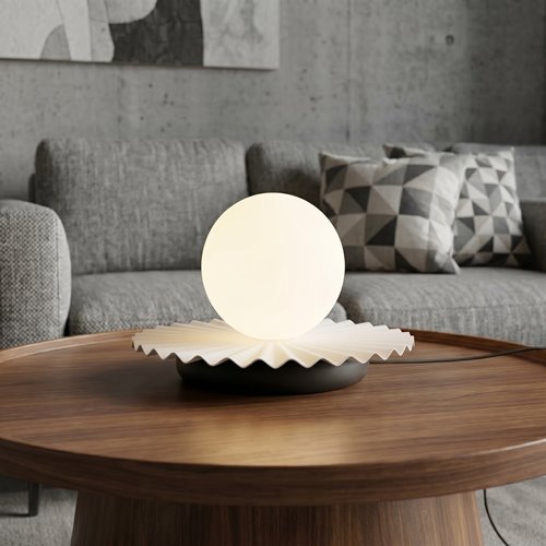 Lampka nocna UMBRA LN1 WHITE metal, biała, nowoczesna, fala