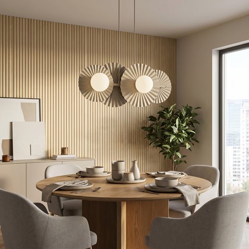 Lampa wisząca UMBRA 4 MOKKA OPAL loft, beżowa, metal, fala