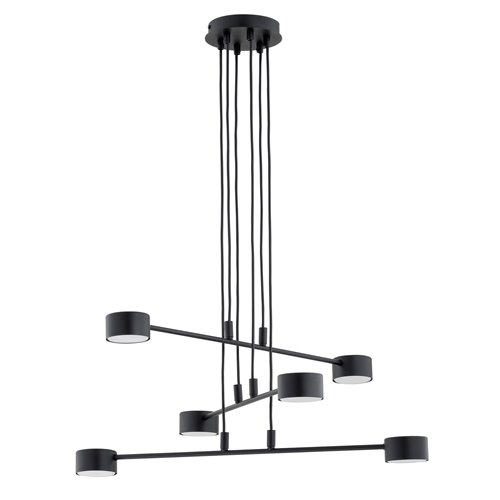 Lampa wisząca MODUS 6 BLACK czarna, minimalistyczna, metal