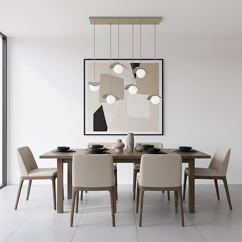 Lampa wisząca RITUAL 6 MOKKA nowoczesna, beżowa, metal