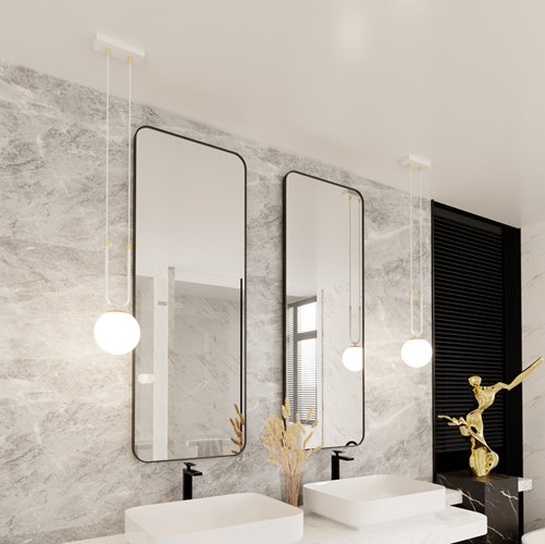Lampa wisząca GLAM 1 WH/OPAL glamour biała/złota