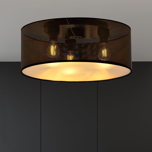 Lampa sufitowa ASTON 3 BLACK/GOLD abażur, czarno/złoty