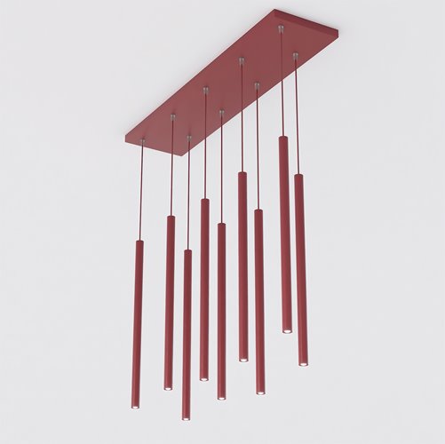 Lampa wisząca SELTER 9 BURGUNDY glamour, sople, burgundowa