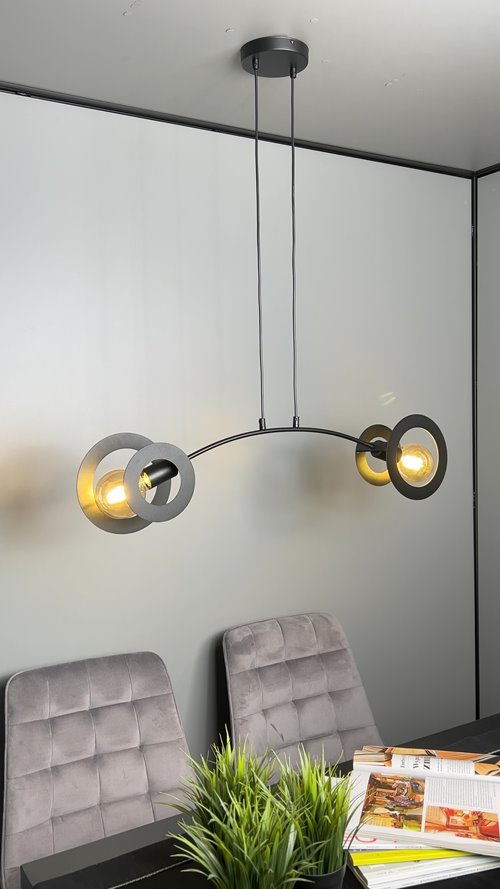 Lampa wisząca EUFORIA 2 BL nowoczesna, czarna, metal