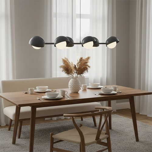 Lampa wisząca BOOM 6 BLACK nowoczesna, czarna, metal