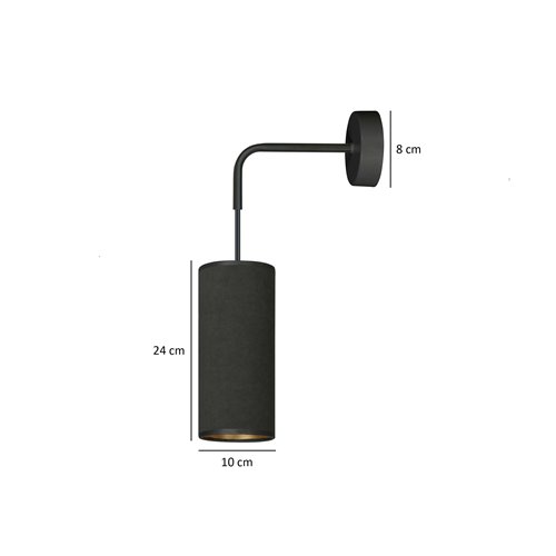 Kinkiet BENTE K1 BL BLACK abażur welur czarny
