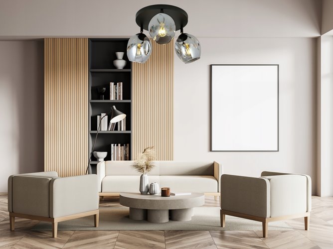 Lampa sufitowa FLOW 3 PREMIUM GRAFIT loft czarna grafit