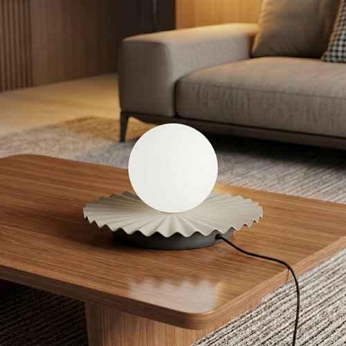 Lampka nocna UMBRA LN1 MOKKA metal, beżowa, nowoczesna, fala