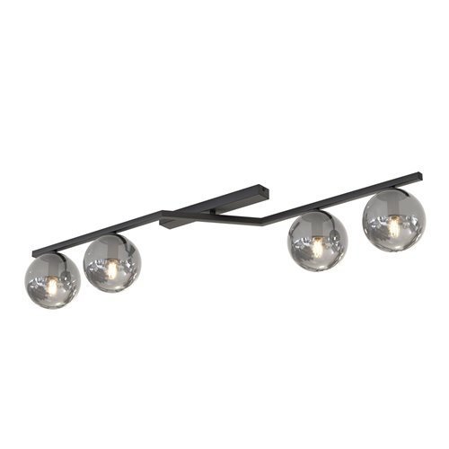 Lampa sufitowa NATON 4 BL GRAFIT plafon, czarna, metal