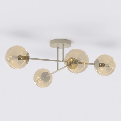Lampa sufitowa ROMA 4 MOKKA AMBER nowoczesna, klosz, beżowa