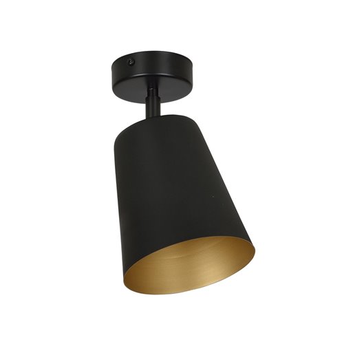 Lampa sufitowa PRISM 1 BLACK/GOLD industrialna, czarno/złota