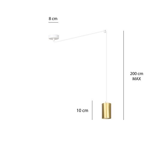 Lampa wisząca TRAKER 1 WH/GOLD nowoczesna pająk biało/złota