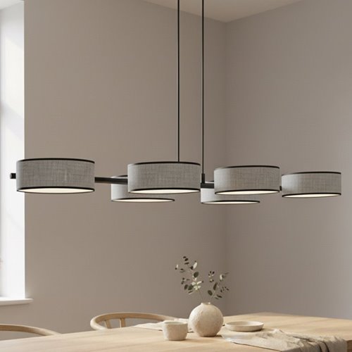 Lampa wisząca DRUMZ 6 GRAY nowoczesna, szara, abażury